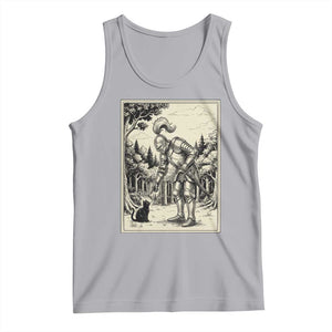 Funny Medieval Knight Boop Black Cat Tank Top Renaissance Fantasy Cat Lover