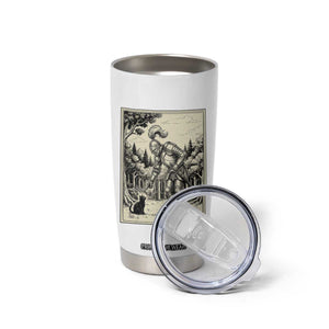 Funny Medieval Knight Boop Black Cat Tumbler Cup Renaissance Fantasy Cat Lover