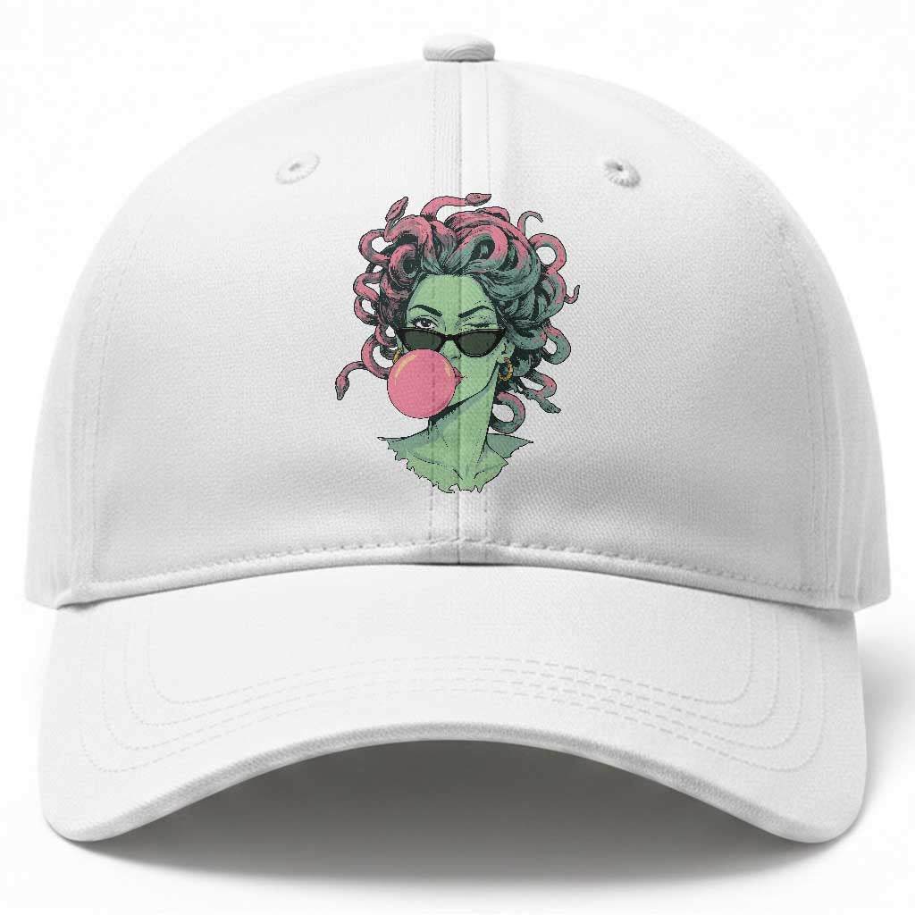 Winking Medusa In Sunglasses Blowing Bubble Gum Baseball Cap Funny Greek Mythology Pop Art TS12 Print Your Wear