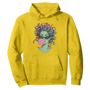 Winking Medusa In Sunglasses Blowing Bubble Gum Hoodie Funny Greek Mythology Pop Art