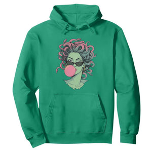 Winking Medusa In Sunglasses Blowing Bubble Gum Hoodie Funny Greek Mythology Pop Art