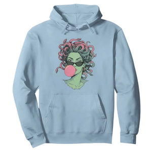 Winking Medusa In Sunglasses Blowing Bubble Gum Hoodie Funny Greek Mythology Pop Art