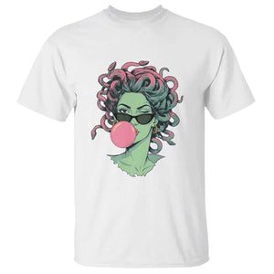 Winking Medusa In Sunglasses Blowing Bubble Gum T Shirt Funny Greek Mythology Pop Art