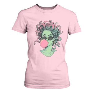 Winking Medusa In Sunglasses Blowing Bubble Gum T Shirt For Women Funny Greek Mythology Pop Art