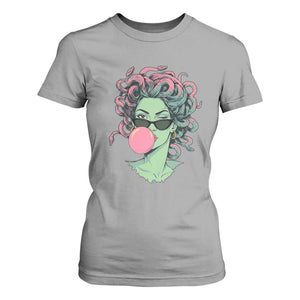 Winking Medusa In Sunglasses Blowing Bubble Gum T Shirt For Women Funny Greek Mythology Pop Art