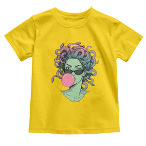 Winking Medusa In Sunglasses Blowing Bubble Gum Toddler T Shirt Funny Greek Mythology Pop Art