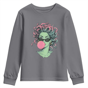 Winking Medusa In Sunglasses Blowing Bubble Gum Youth Sweatshirt Funny Greek Mythology Pop Art