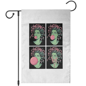 Funny Medusa Blowing Bubble Gum Garden Flag Greek Mythology Pop Art Gift