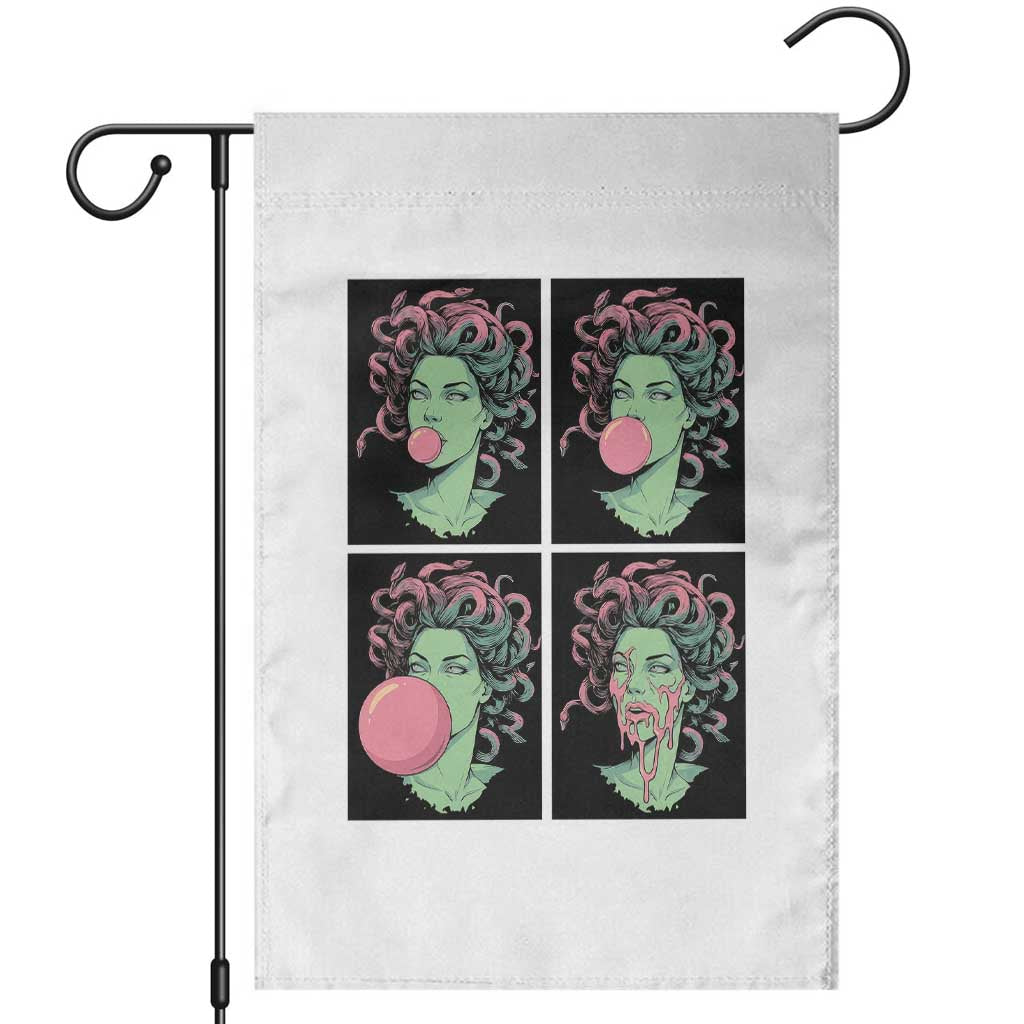 Funny Medusa Blowing Bubble Gum Garden Flag Greek Mythology Pop Art Gift TS12 White Print Your Wear