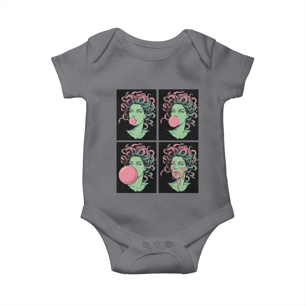 Funny Medusa Blowing Bubble Gum Baby Onesie Greek Mythology Pop Art Gift