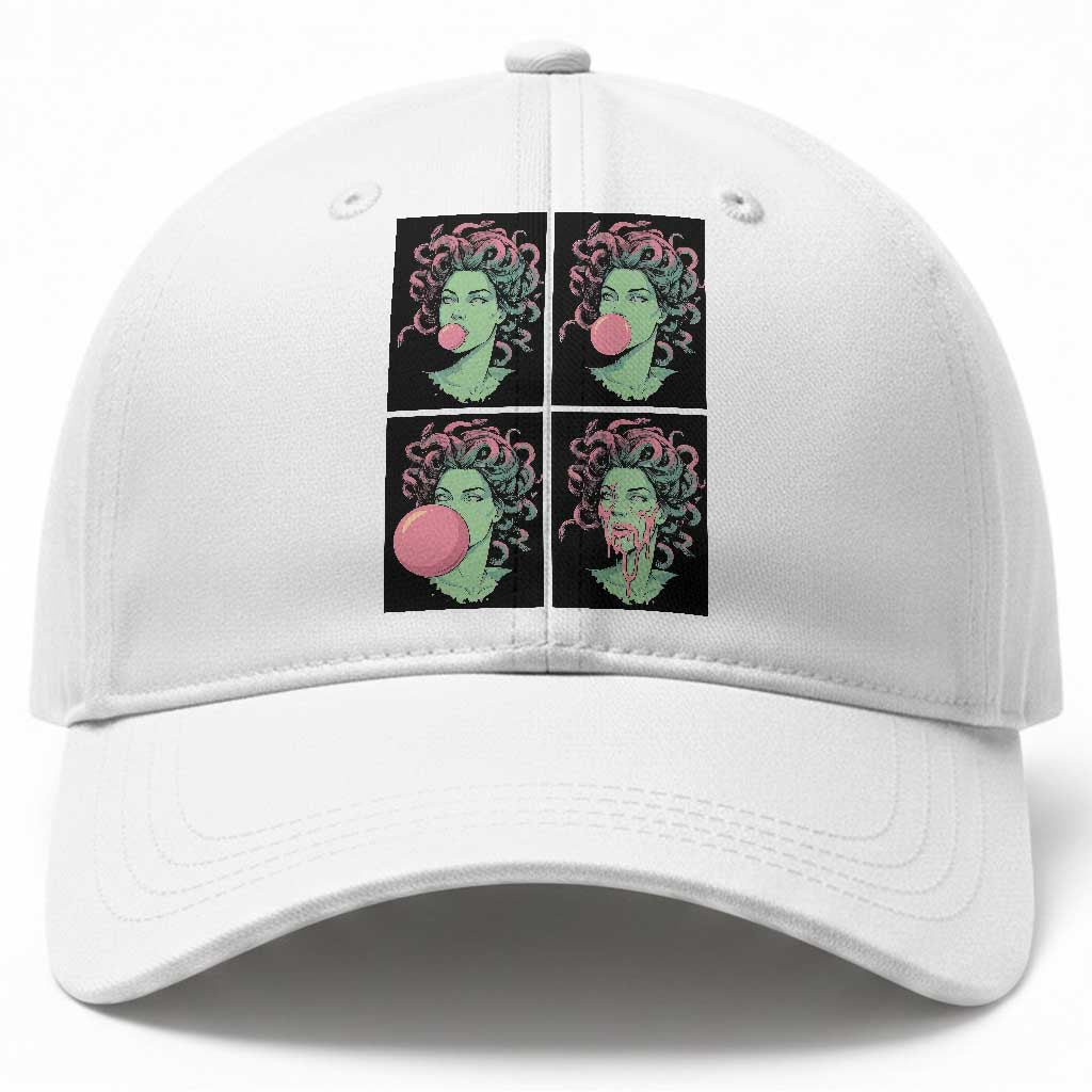 Funny Medusa Blowing Bubble Gum Baseball Cap Greek Mythology Pop Art Gift TS12 Print Your Wear