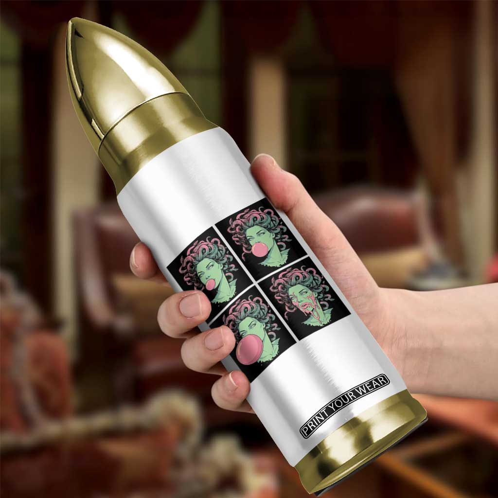 Funny Medusa Blowing Bubble Gum Bullet Tumbler Greek Mythology Pop Art Gift