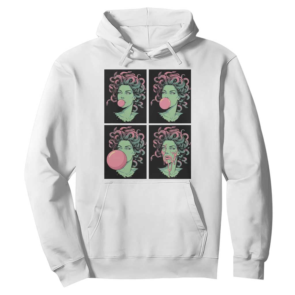 Funny Medusa Blowing Bubble Gum Hoodie Greek Mythology Pop Art Gift TS12 White Print Your Wear