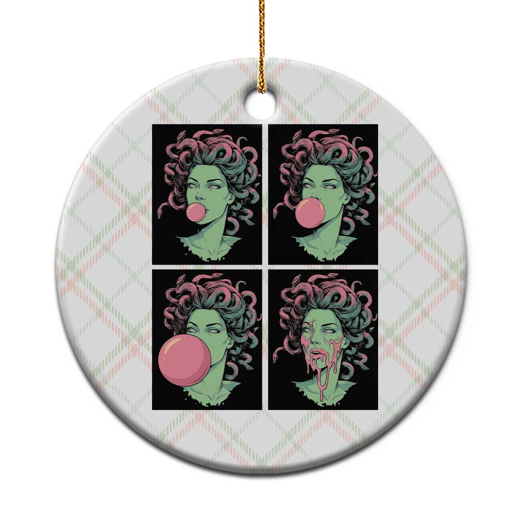 Funny Medusa Blowing Bubble Gum Ceramic Ornament Greek Mythology Pop Art Gift