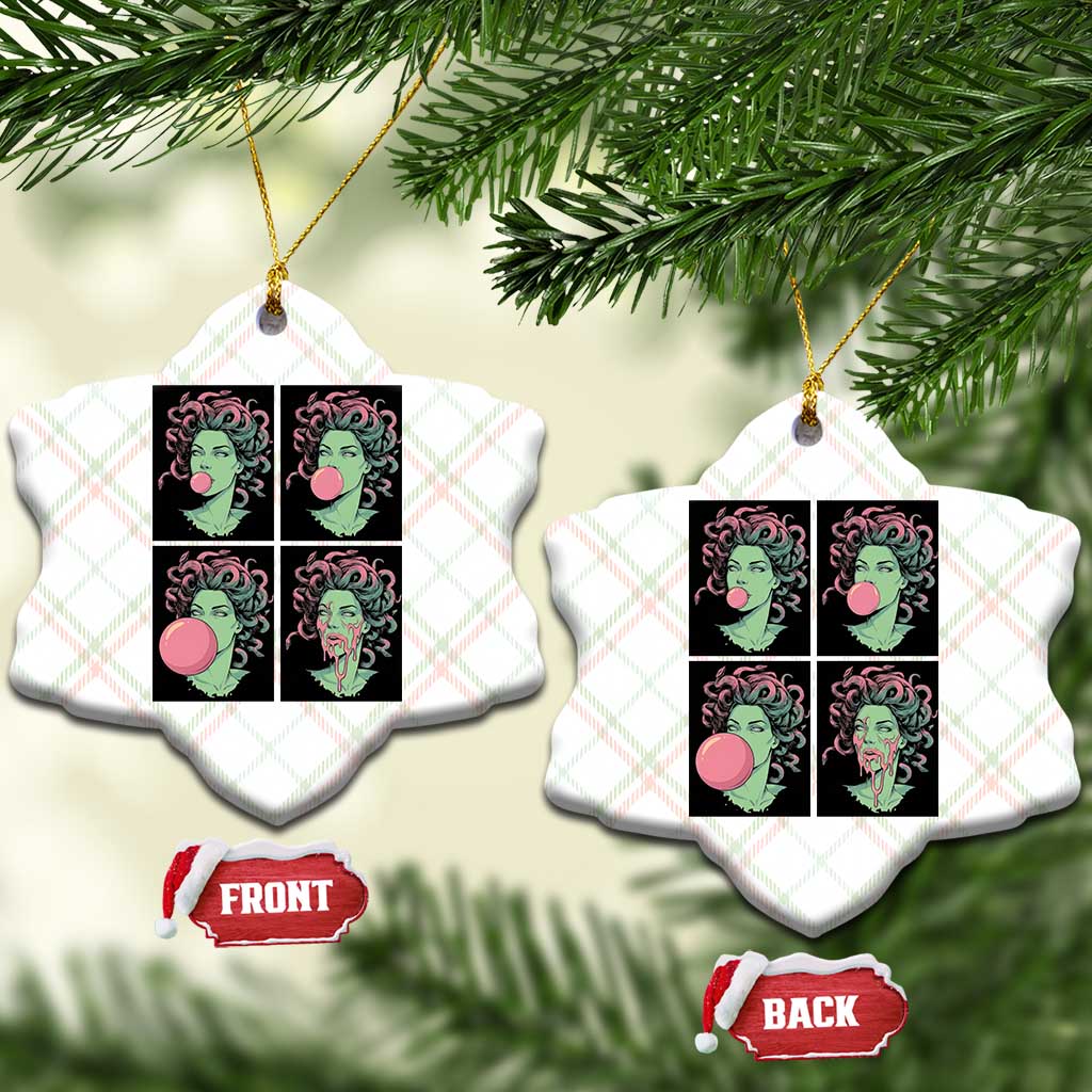 Funny Medusa Blowing Bubble Gum Ceramic Ornament Greek Mythology Pop Art Gift