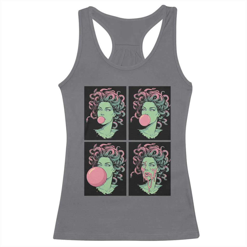Funny Medusa Blowing Bubble Gum Racerback Tank Top Greek Mythology Pop Art Gift