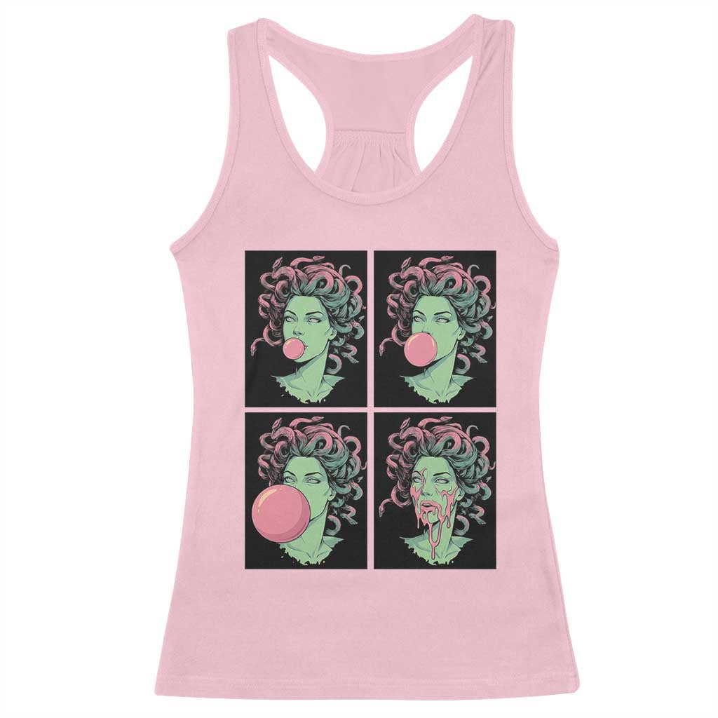 Funny Medusa Blowing Bubble Gum Racerback Tank Top Greek Mythology Pop Art Gift