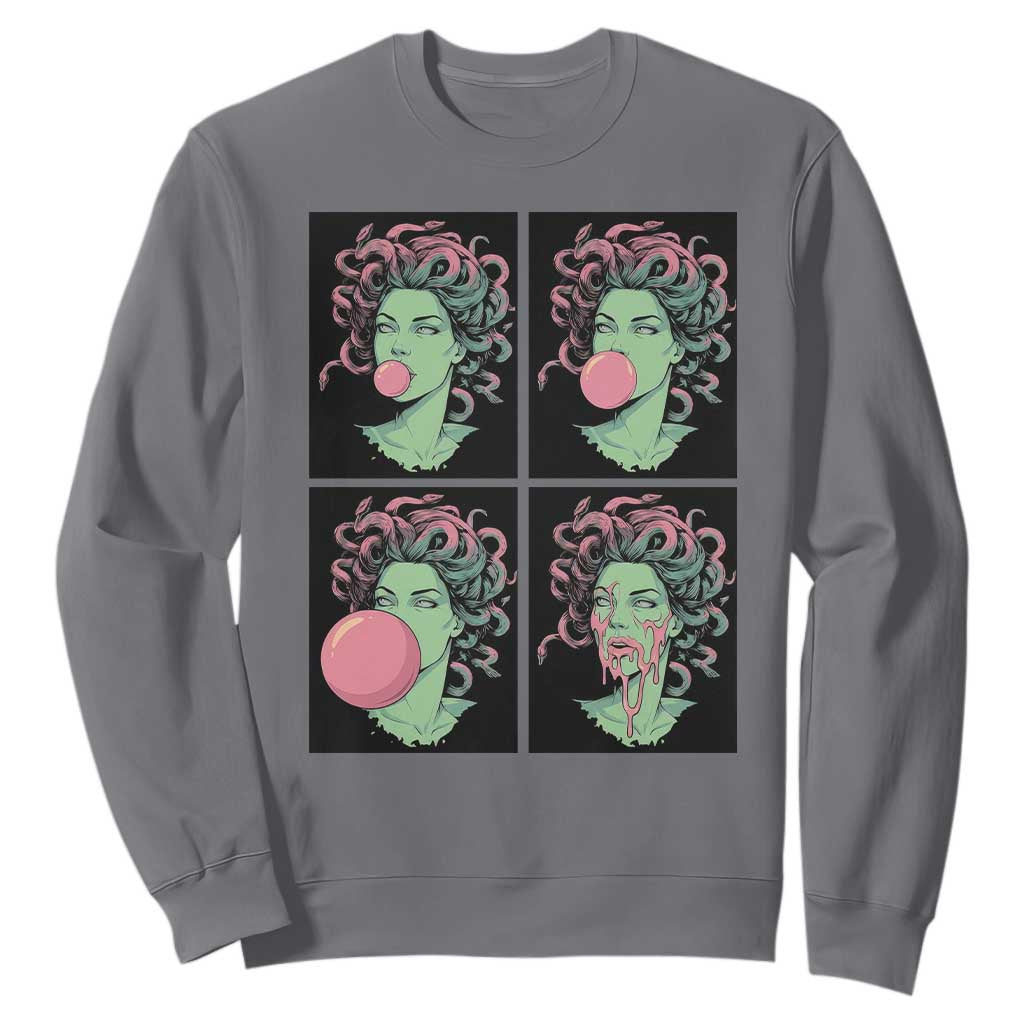 Funny Medusa Blowing Bubble Gum Sweatshirt Greek Mythology Pop Art Gift