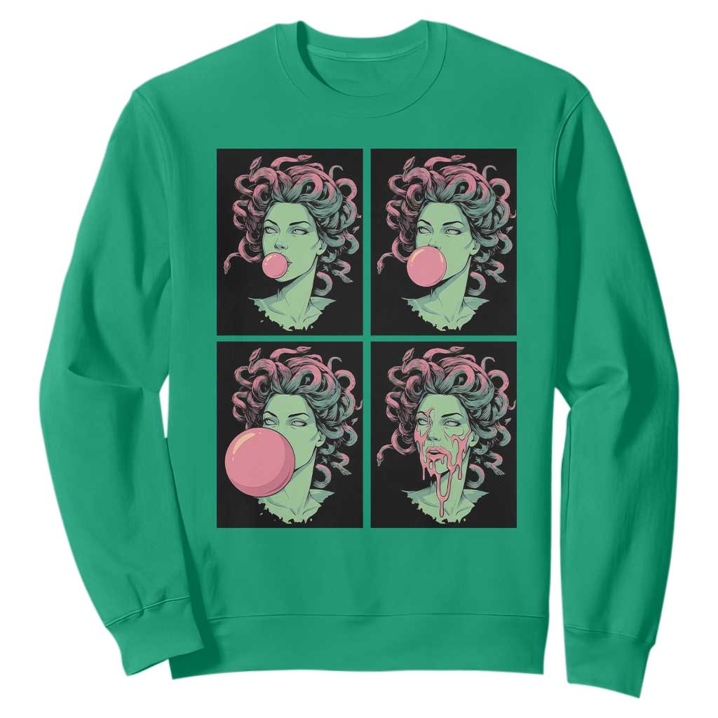 Funny Medusa Blowing Bubble Gum Sweatshirt Greek Mythology Pop Art Gift