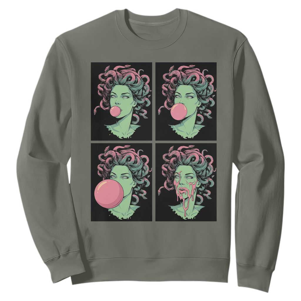 Funny Medusa Blowing Bubble Gum Sweatshirt Greek Mythology Pop Art Gift