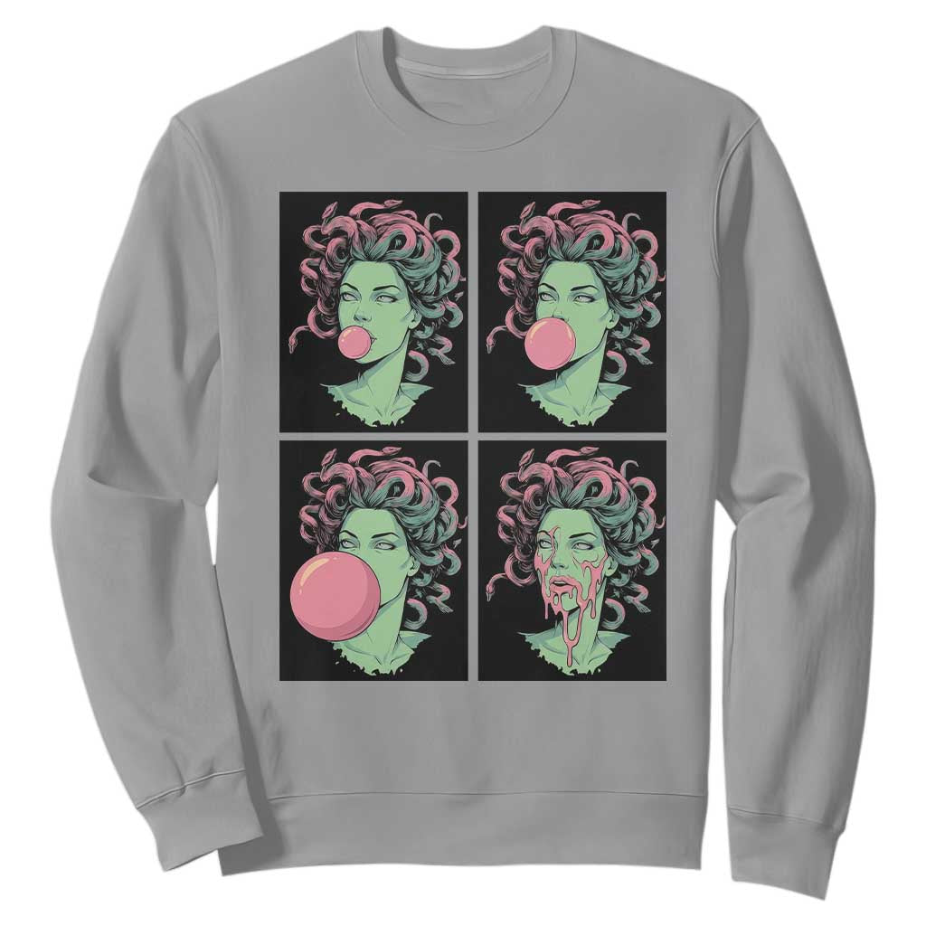 Funny Medusa Blowing Bubble Gum Sweatshirt Greek Mythology Pop Art Gift