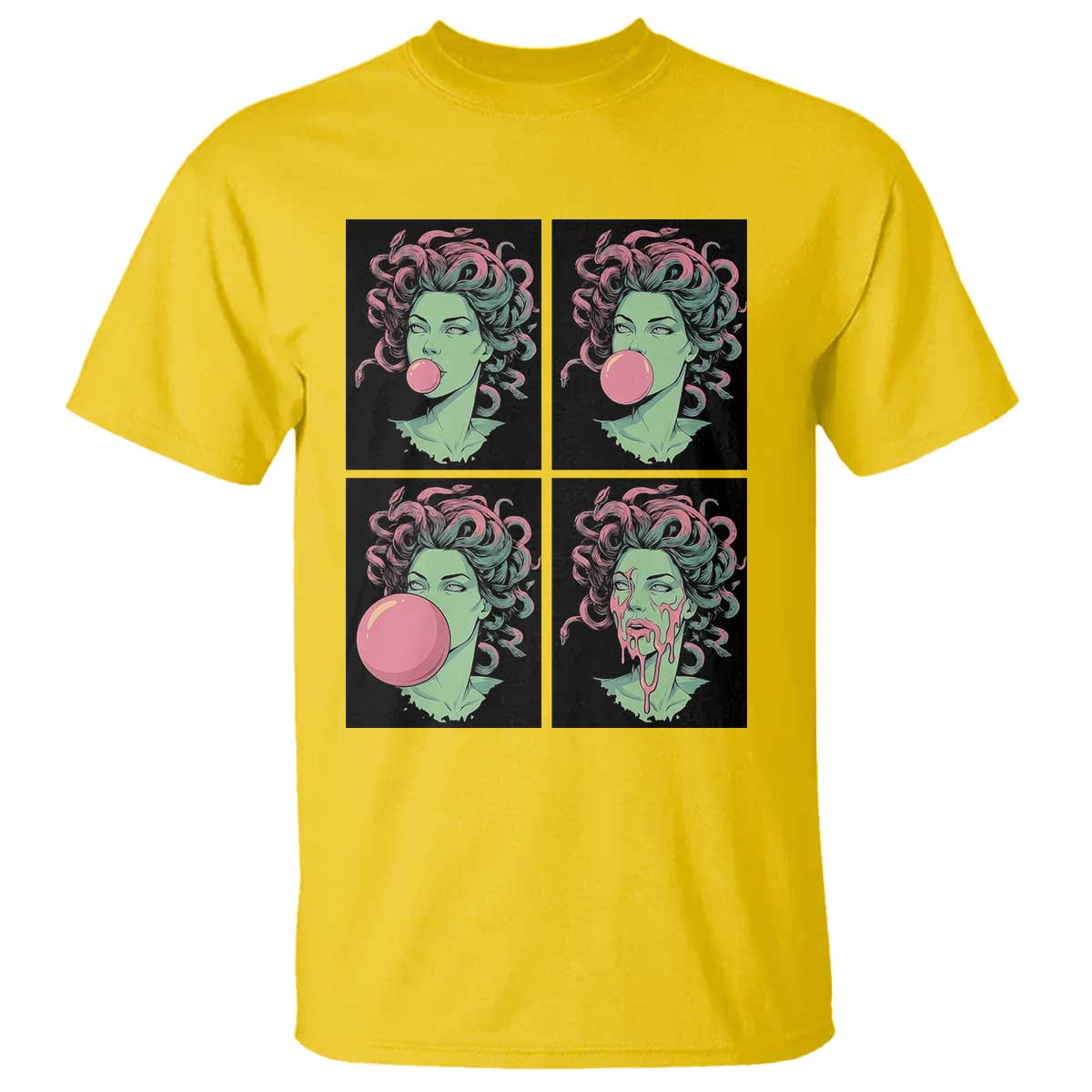 Funny Medusa Blowing Bubble Gum T Shirt Greek Mythology Pop Art Gift
