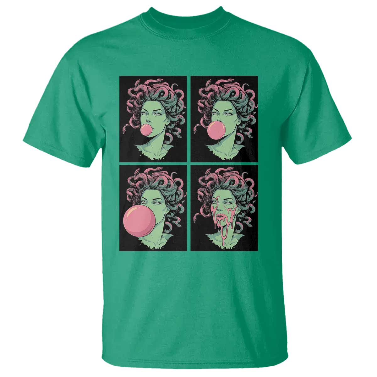 Funny Medusa Blowing Bubble Gum T Shirt Greek Mythology Pop Art Gift
