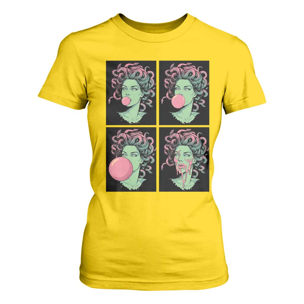 Funny Medusa Blowing Bubble Gum T Shirt For Women Greek Mythology Pop Art Gift