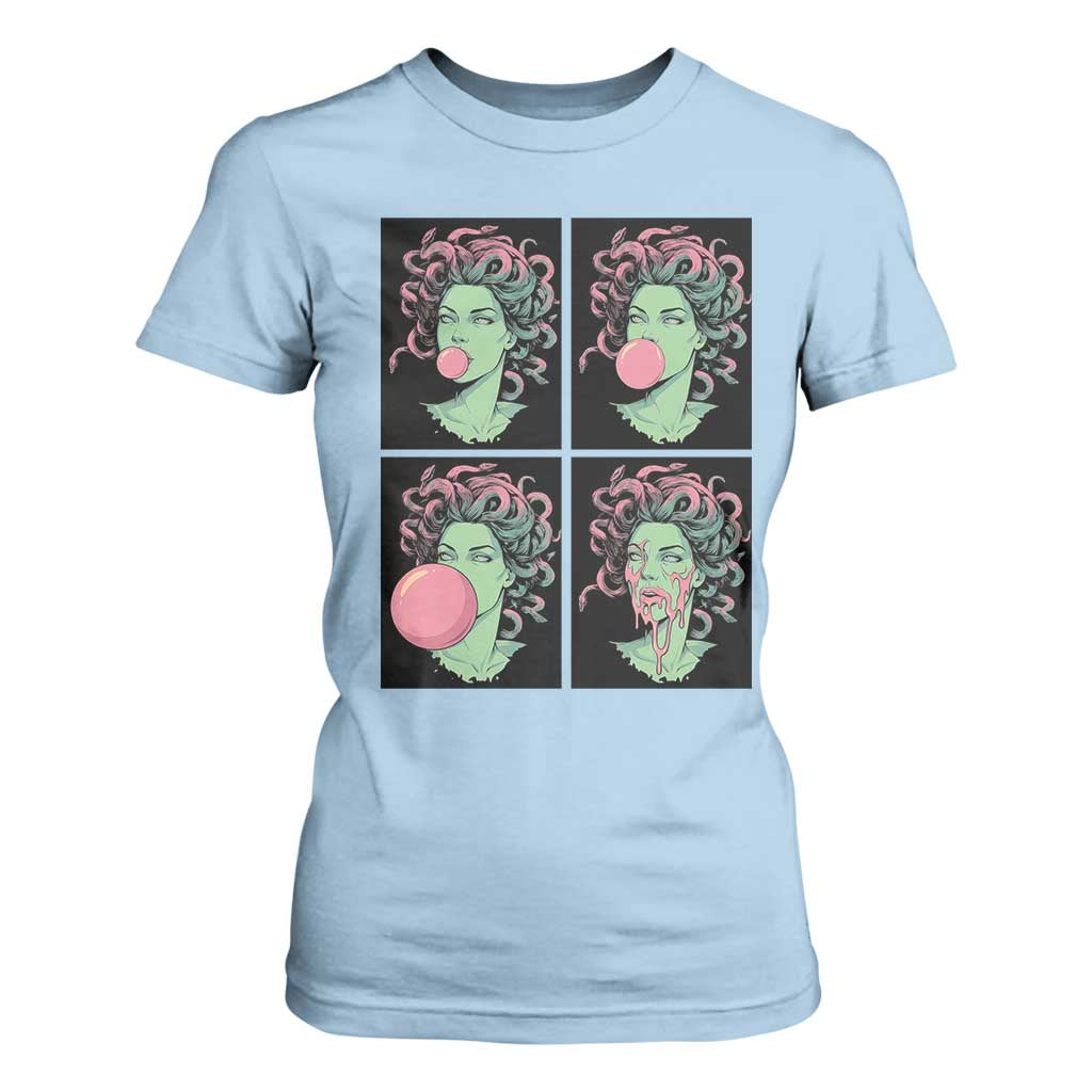 Funny Medusa Blowing Bubble Gum T Shirt For Women Greek Mythology Pop Art Gift