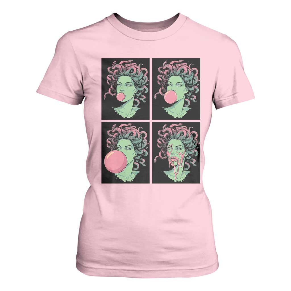 Funny Medusa Blowing Bubble Gum T Shirt For Women Greek Mythology Pop Art Gift