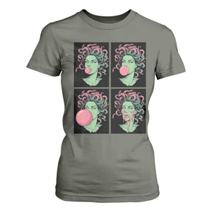 Funny Medusa Blowing Bubble Gum T Shirt For Women Greek Mythology Pop Art Gift