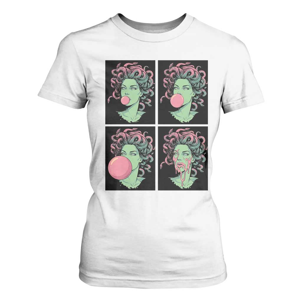 Funny Medusa Blowing Bubble Gum T Shirt For Women Greek Mythology Pop Art Gift