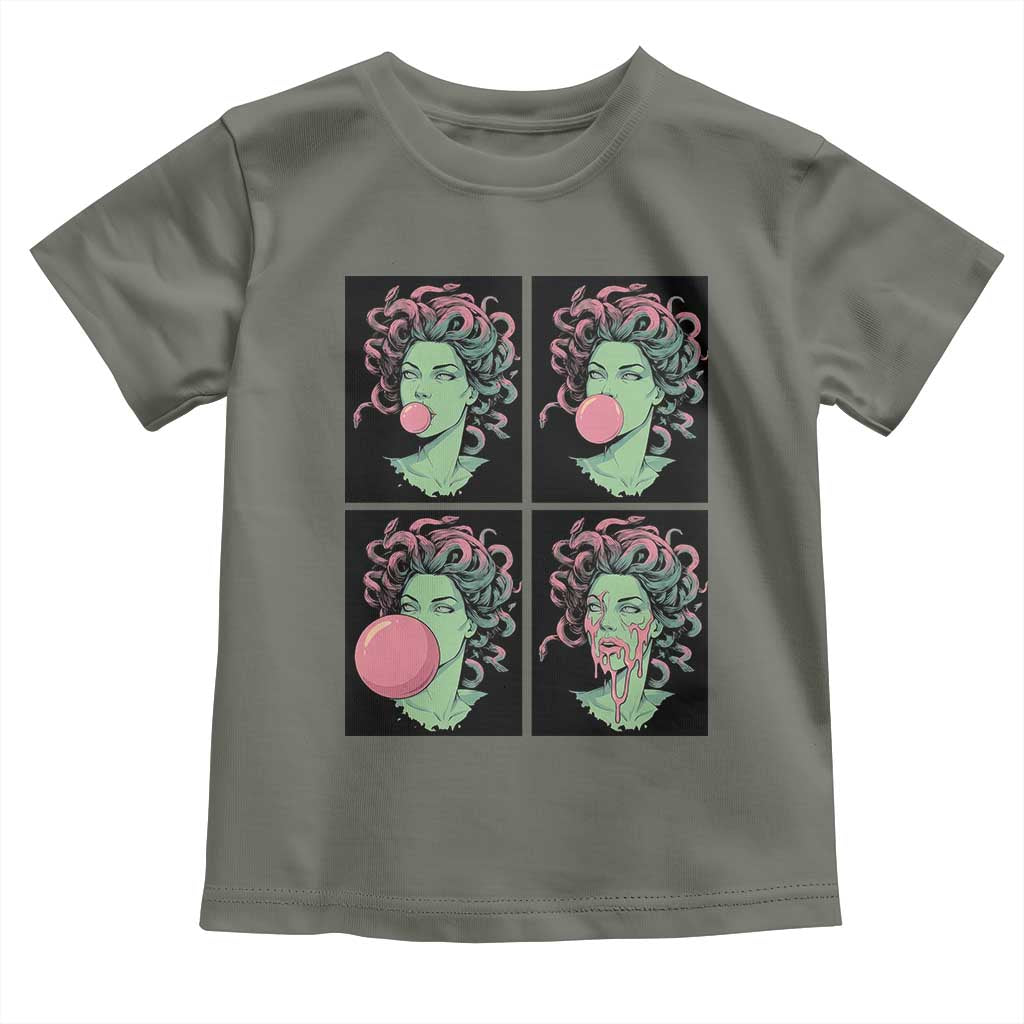 Funny Medusa Blowing Bubble Gum Toddler T Shirt Greek Mythology Pop Art Gift
