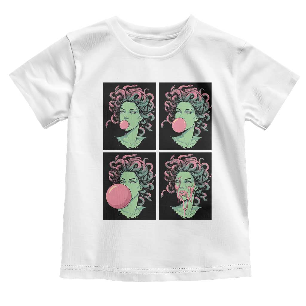 Funny Medusa Blowing Bubble Gum Toddler T Shirt Greek Mythology Pop Art Gift TS12 White Print Your Wear