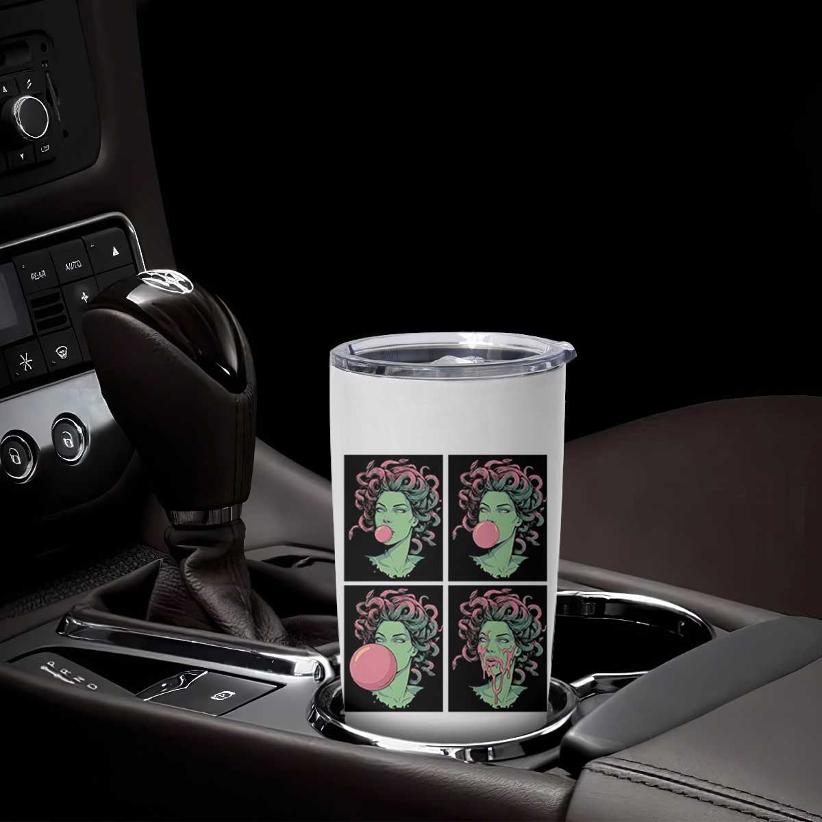 Funny Medusa Blowing Bubble Gum Tumbler Cup Greek Mythology Pop Art Gift