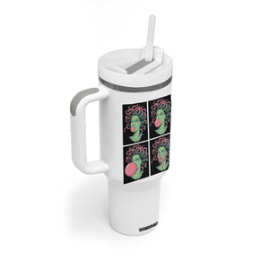 Funny Medusa Blowing Bubble Gum Tumbler With Handle Greek Mythology Pop Art Gift
