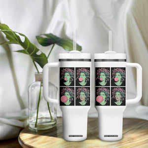 Funny Medusa Blowing Bubble Gum Tumbler With Handle Greek Mythology Pop Art Gift