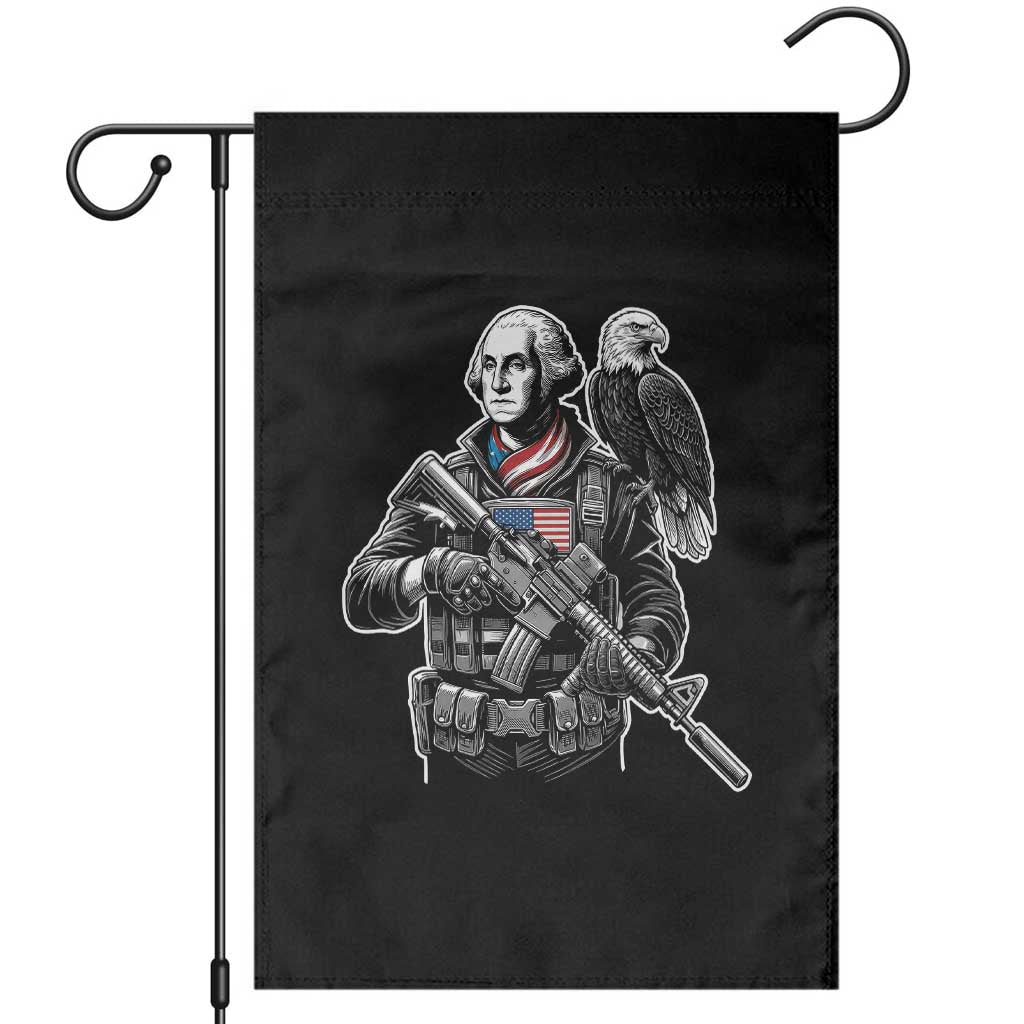 George Washington Tactical Soldier Garden Flag Military Patriot Bald Eagle USA Flag Gift TS12 Black Print Your Wear