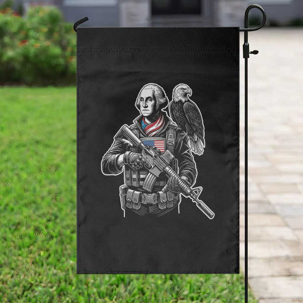 George Washington Tactical Soldier Garden Flag Military Patriot Bald Eagle USA Flag Gift