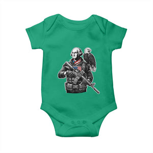George Washington Tactical Soldier Baby Onesie Military Patriot Bald Eagle USA Flag Gift