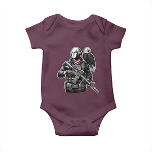 George Washington Tactical Soldier Baby Onesie Military Patriot Bald Eagle USA Flag Gift