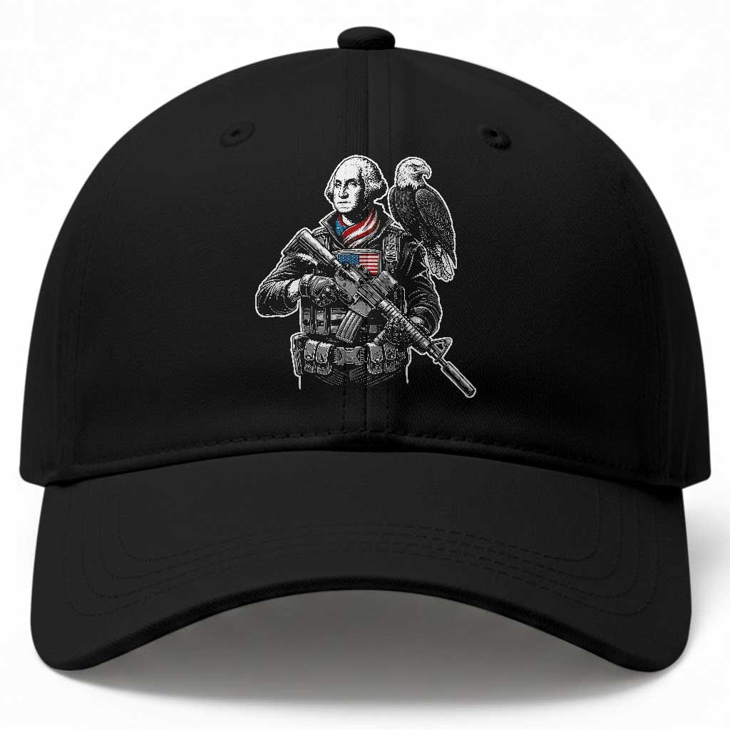 George Washington Tactical Soldier Baseball Cap Military Patriot Bald Eagle USA Flag Gift TS12 Print Your Wear