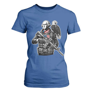 George Washington Tactical Soldier T Shirt For Women Military Patriot Bald Eagle USA Flag Gift