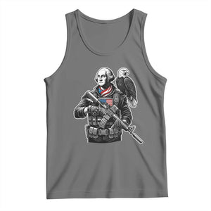 George Washington Tactical Soldier Tank Top Military Patriot Bald Eagle USA Flag Gift