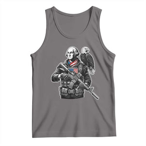 George Washington Tactical Soldier Tank Top Military Patriot Bald Eagle USA Flag Gift