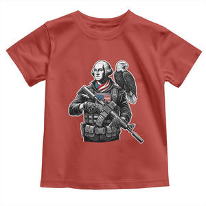 George Washington Tactical Soldier Toddler T Shirt Military Patriot Bald Eagle USA Flag Gift