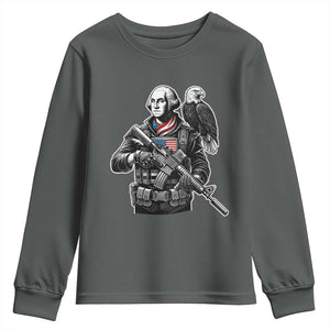 George Washington Tactical Soldier Youth Sweatshirt Military Patriot Bald Eagle USA Flag Gift