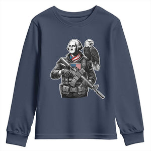 George Washington Tactical Soldier Youth Sweatshirt Military Patriot Bald Eagle USA Flag Gift