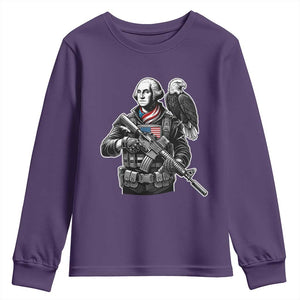 George Washington Tactical Soldier Youth Sweatshirt Military Patriot Bald Eagle USA Flag Gift