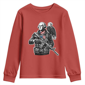 George Washington Tactical Soldier Youth Sweatshirt Military Patriot Bald Eagle USA Flag Gift